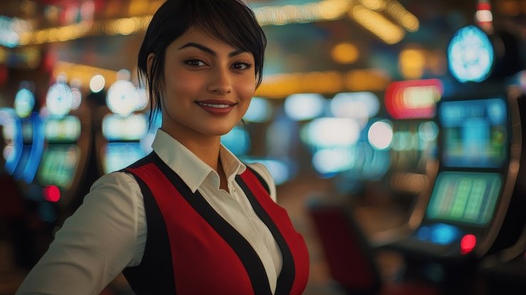 Live BandarQ dealer table at bos88 slot with real dealer and player seats